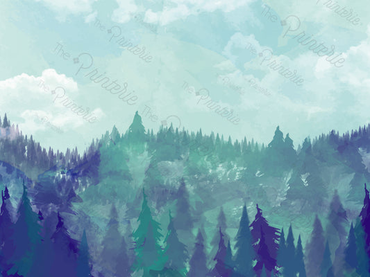Watercolour Forest Landscape